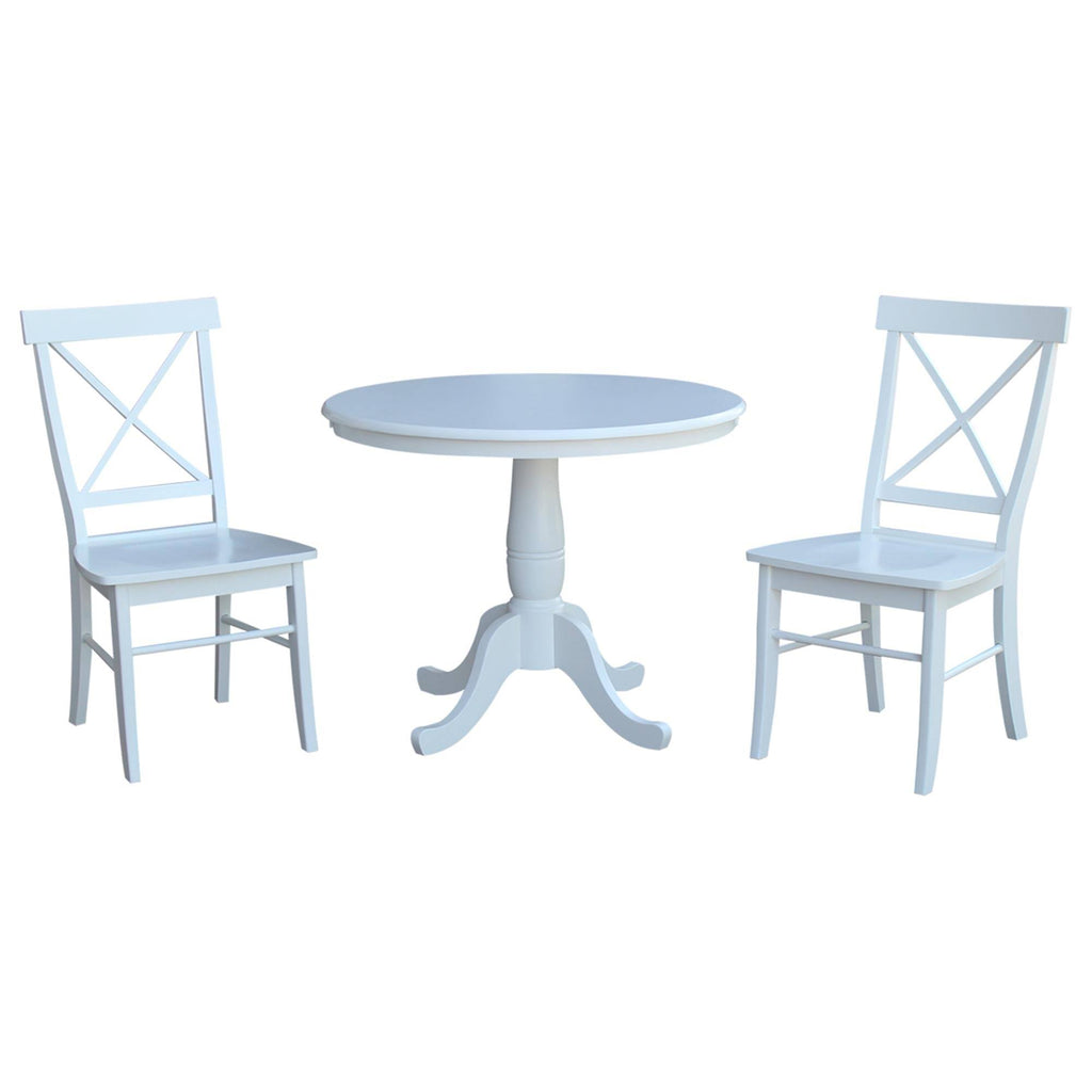 Round Top Pedestal Table with 2 Chairs N7094