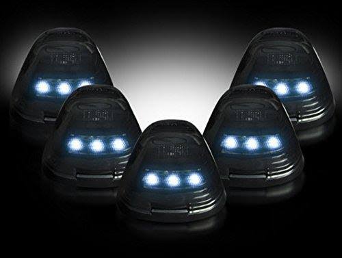 5-piece Smoked Lens White LED Cab Light Kit with Wiring Hardware G654299