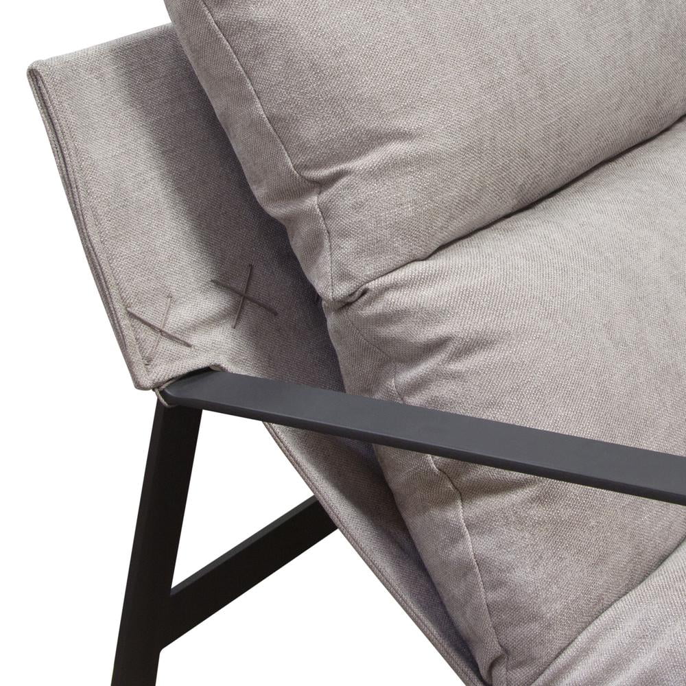 Grey Fabric Accent Chair with Black Metal Frame N211446