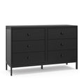 White 6 Drawer Double Dresser J664