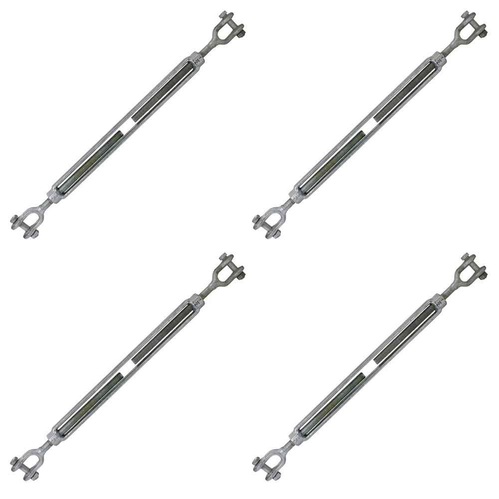 1/2 Inch x 12 Inches Galvanized Jaw and Jaw Turnbuckles I8491