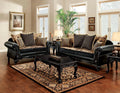Black & Tan Chenille Sofa and Loveseat Y9762