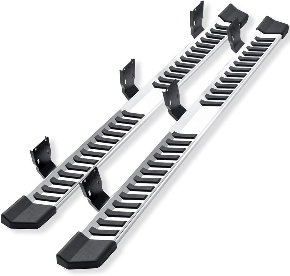 Running Boards Compatible With Ford F250 Superduty Crew Cab Silver Stainless Steel Side Step Bar H258