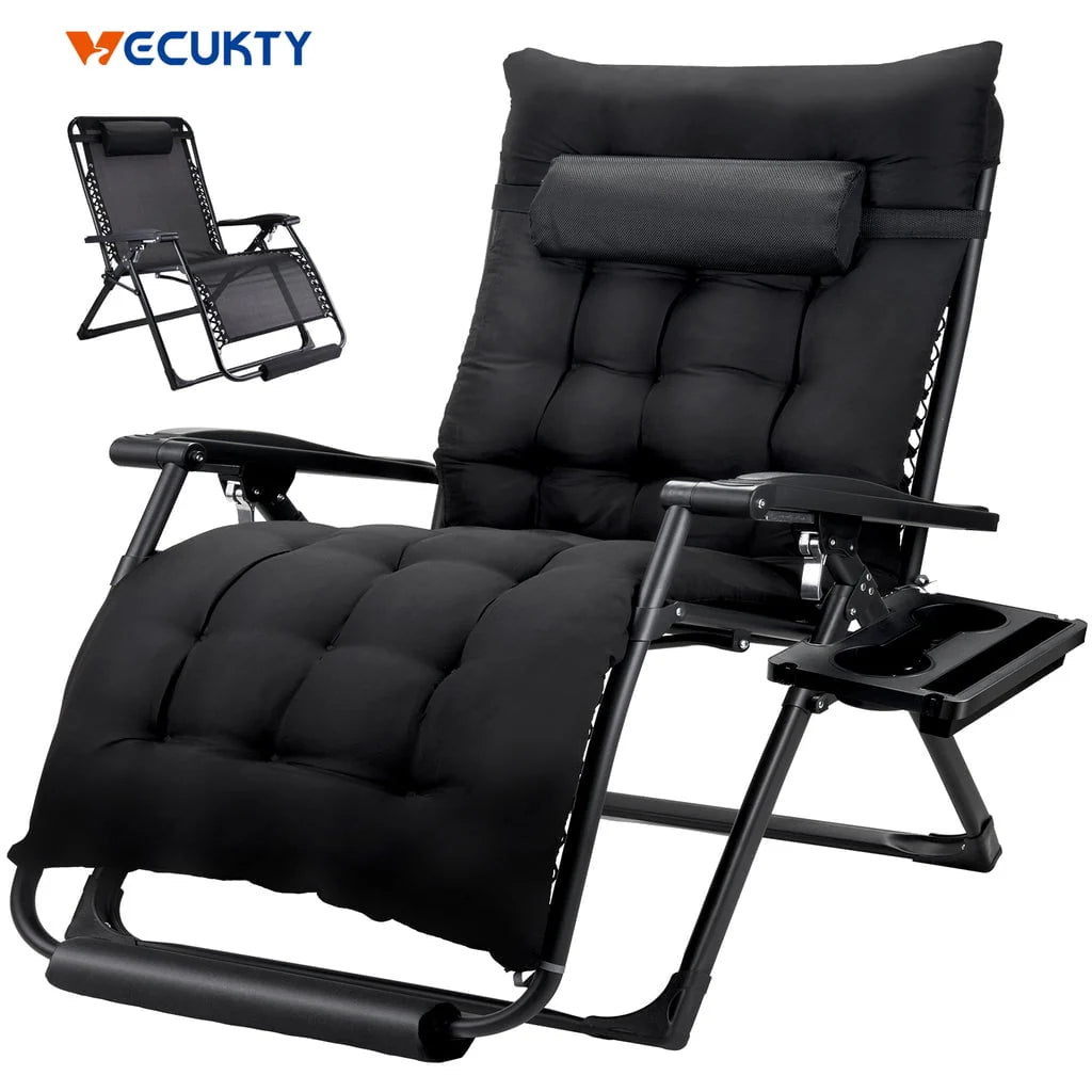 Oversized Gray Ergonomic Folding Recliner Chair V803