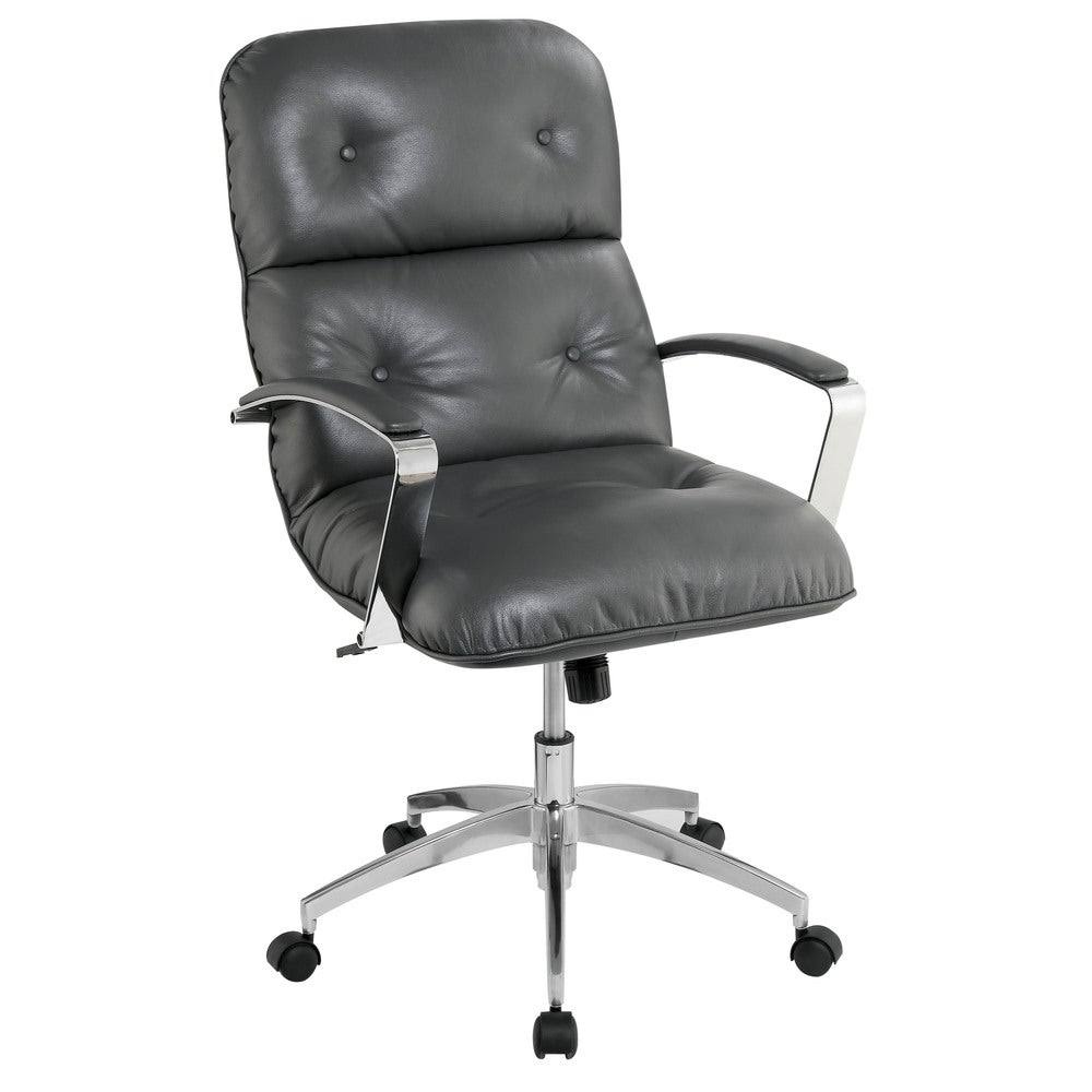 Grey Tufted Leatherette Office Chair V17527