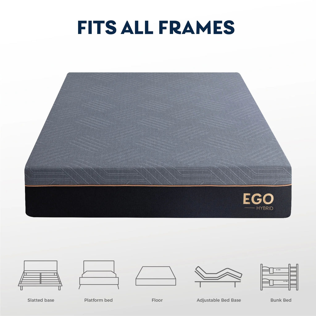Black 12 inch Full Size Memory Foam Hybrid Mattress C5026