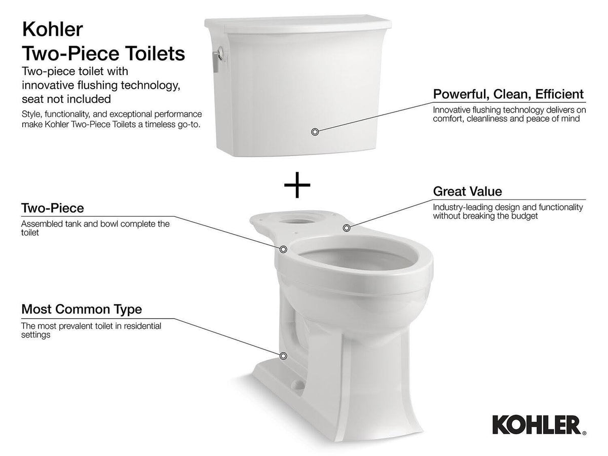 Black Two Piece Elongated Toilet K2295