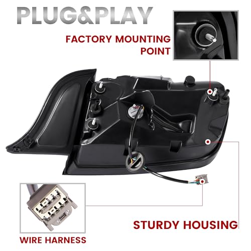 LED Tail Lights Assembly with Clear Lens Black Housing J233163