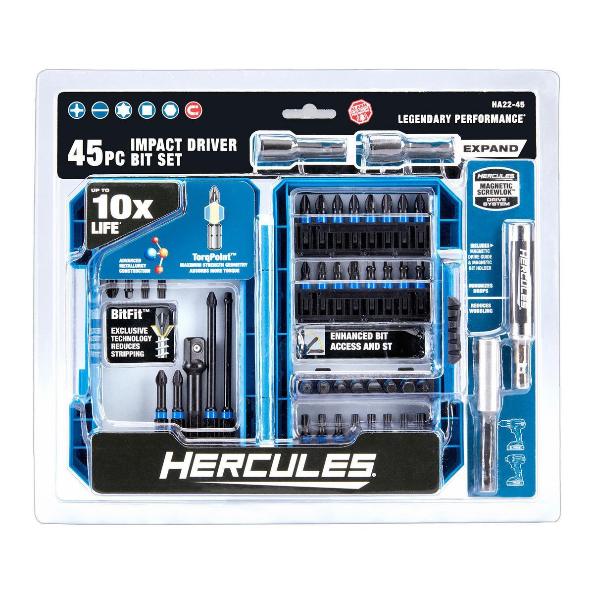 Impact Driver Bit Set, 45-Piece H602