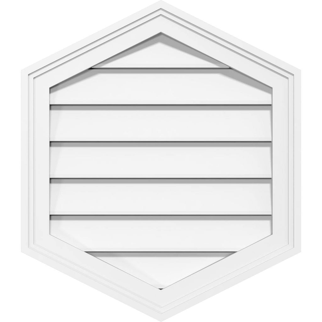 14x22W x 36x22H Vertical Peaked Surface Mount PVC Gable Vent L2318