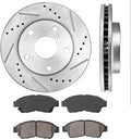FRONT 255mm 5 Lug Rotors + Ceramic Brake Pads + Hardware K74121