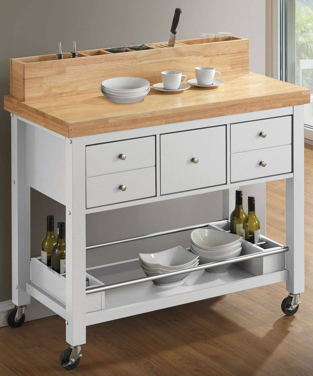 Natural/White Kitchen Cart K27815