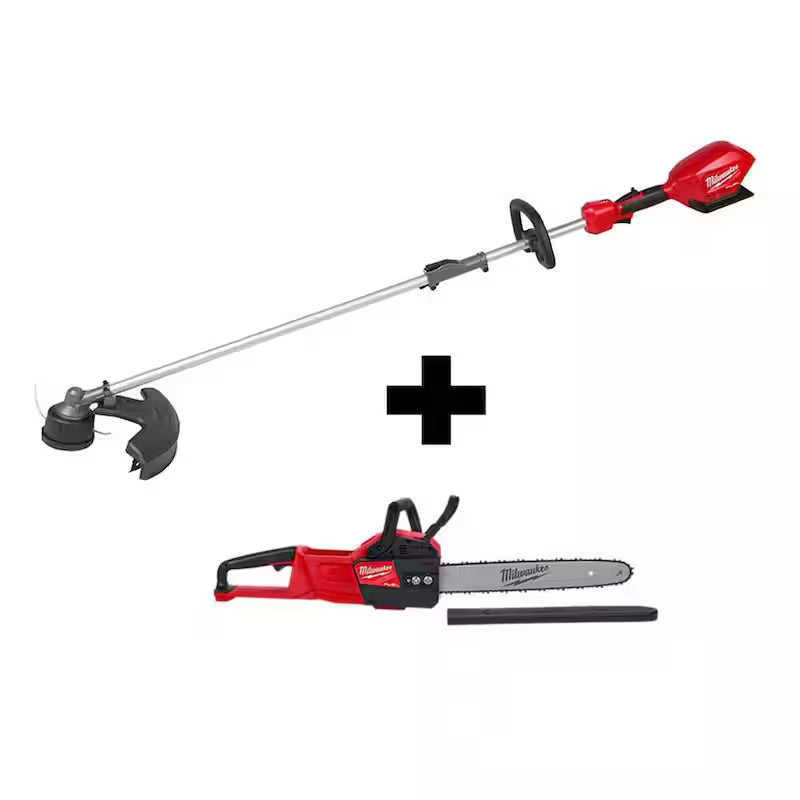 18V Lithium-Ion Cordless Brushless String Trimmer and Chainsaw Combo Kit O976