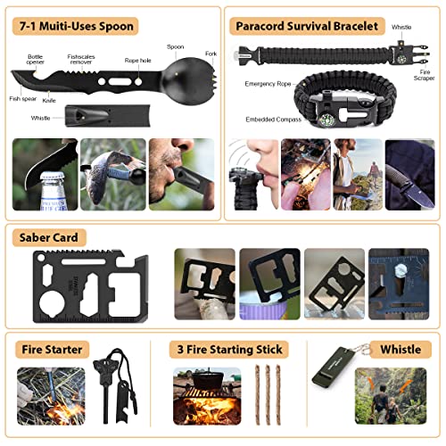 250Pcs Survival First Aid Kit with Molle Bag and Emergency Tent Q102