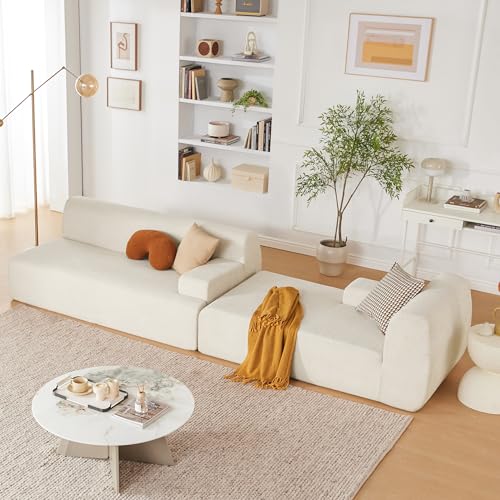 107" Modular Sectional Sofa with Chaise, Beige D63571