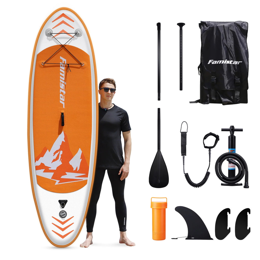 Inflatable Stand Up Paddle Board with 3 Fins, Adjustable Paddle, Pump & Carrying Backpack M341