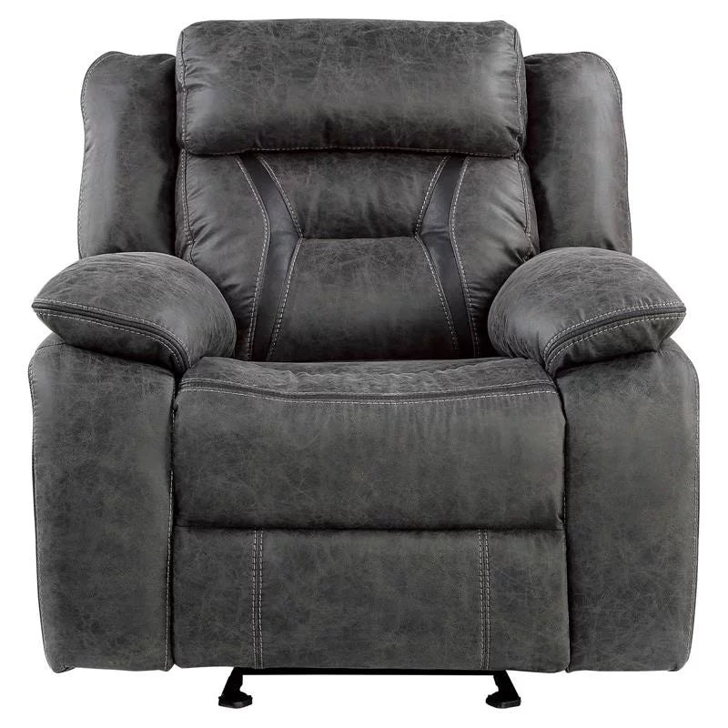 Gray Microfiber Glider Reclining Chair M6619