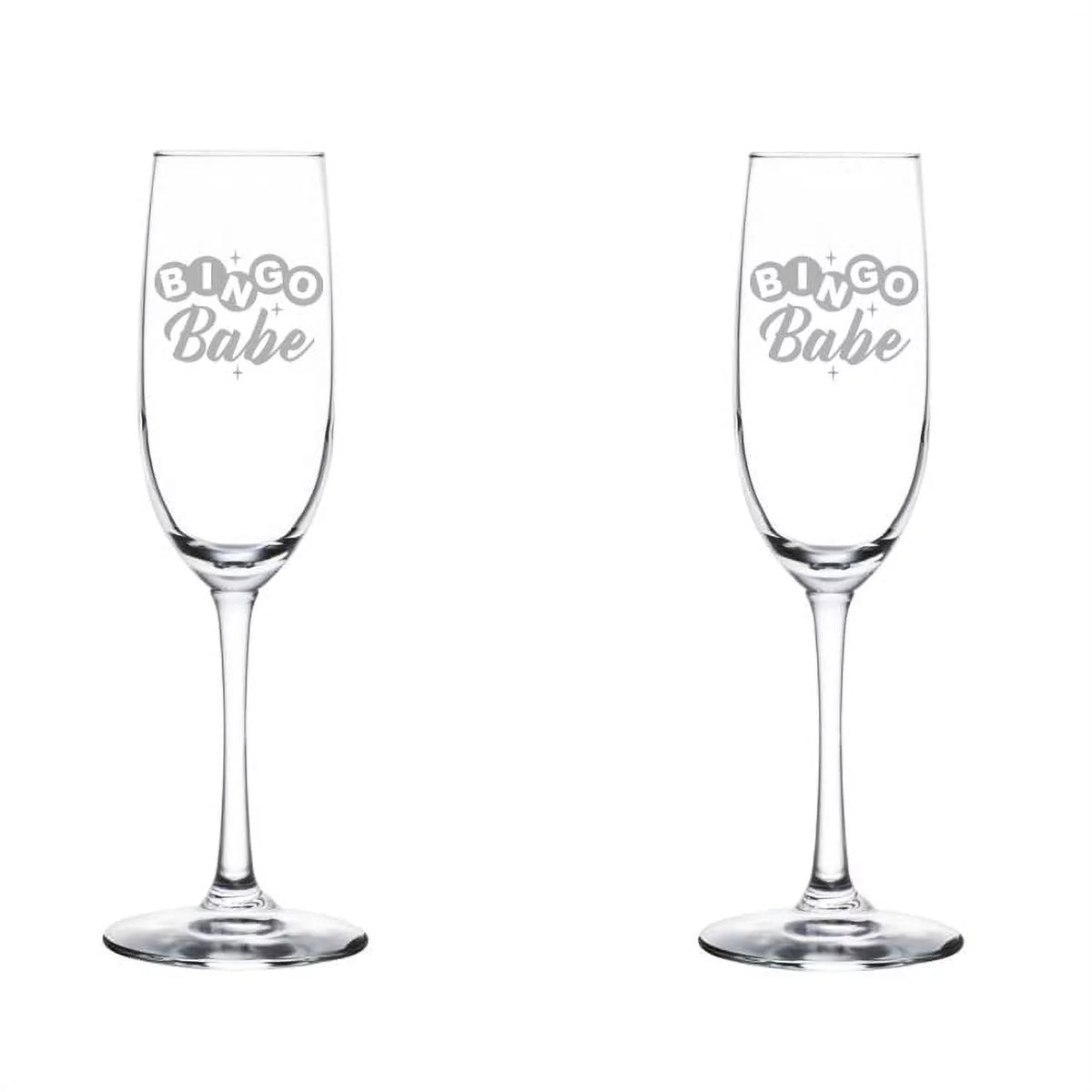 Set of 2 Glass Champagne Flutes 8 oz Stemmed F49706
