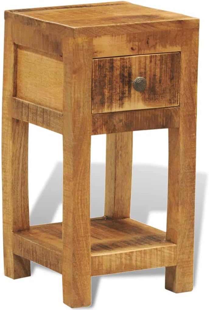 Solid Mango Wood 1 Drawer Side Table X990