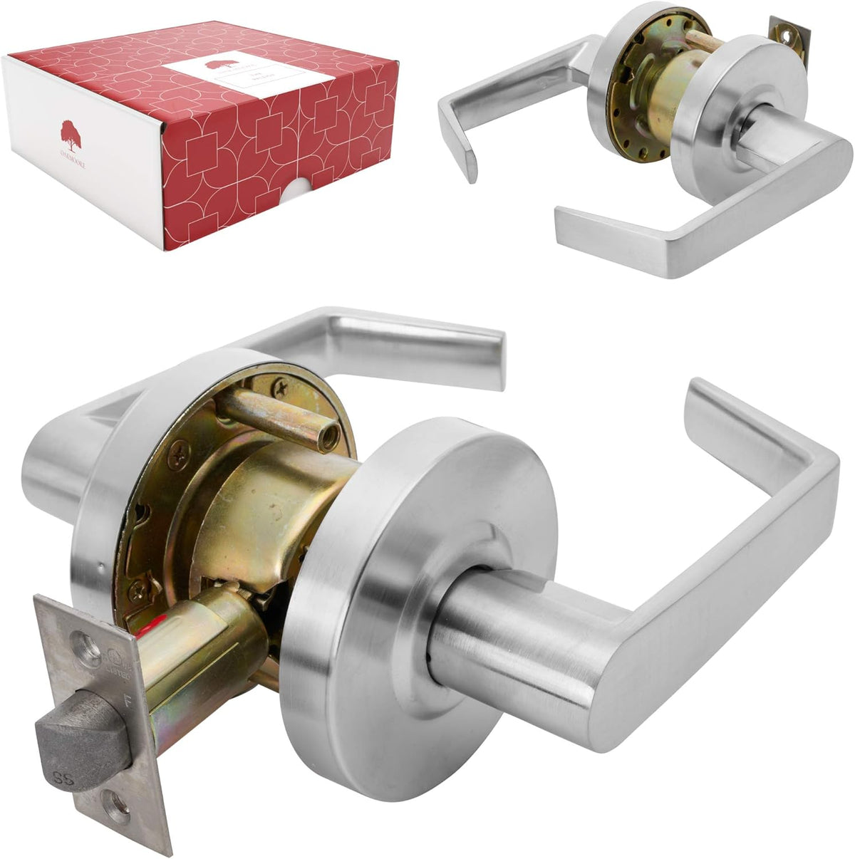 Commercial Door Handle Privacy Lock, Grade 2, Nickel Chrome K300347