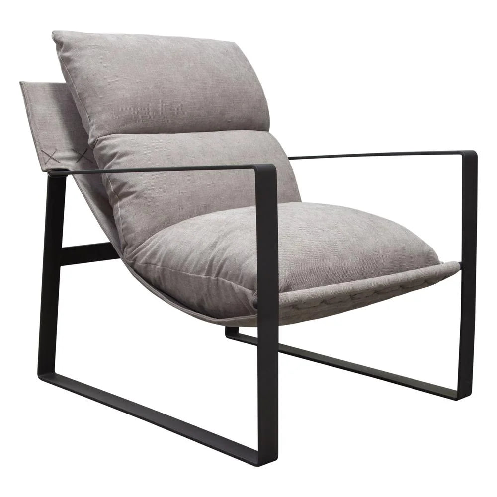 Grey Fabric Accent Chair with Black Metal Frame N211446
