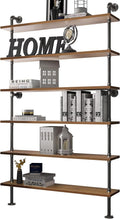 6-Shelf Modern Ladder Bookcase with Metal Frame L531345