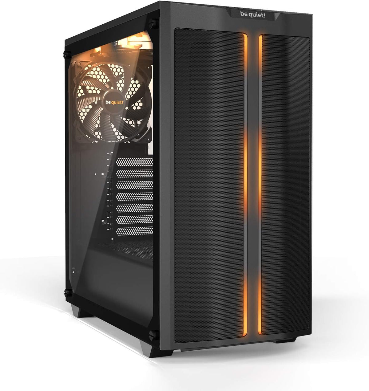 Black Mid Tower ATX Case with Tempered Glass Window O703