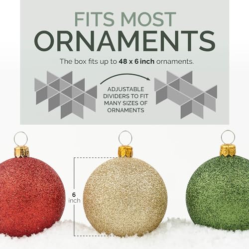 Christmas Ornament Storage Container with 4 Individual Trays, Heavy Duty 600D Tear Resistant Material R918