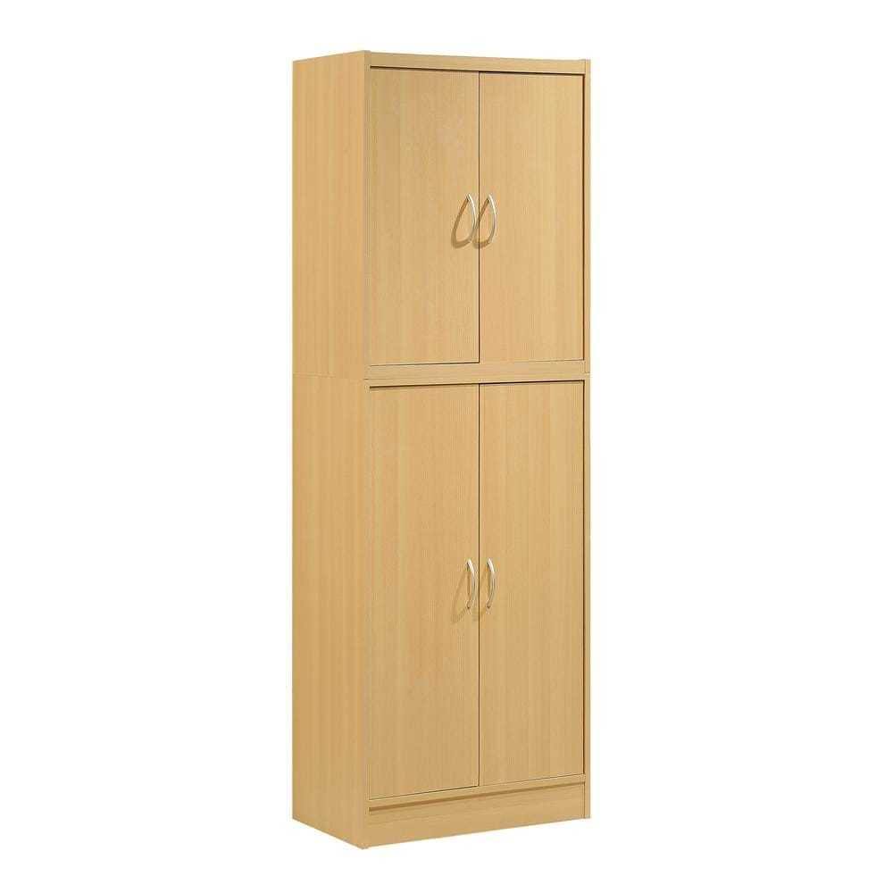 White 4-Door Kitchen Pantry Cabinet with 4 Shelves H42831