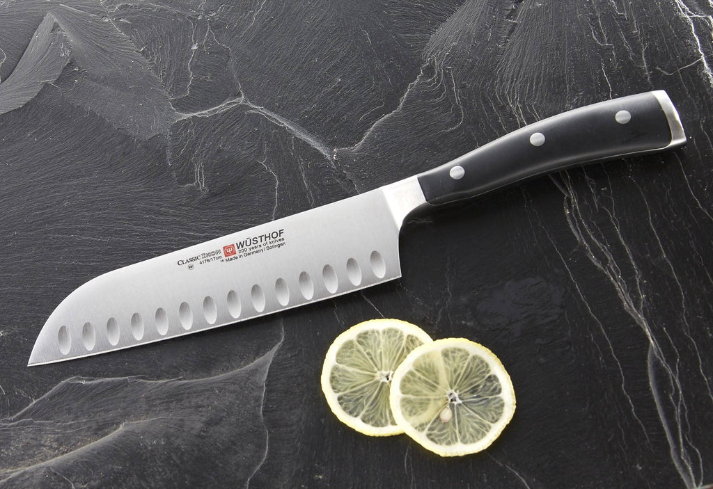 7-Inch Santoku Hollow Edge Black Knife G399829