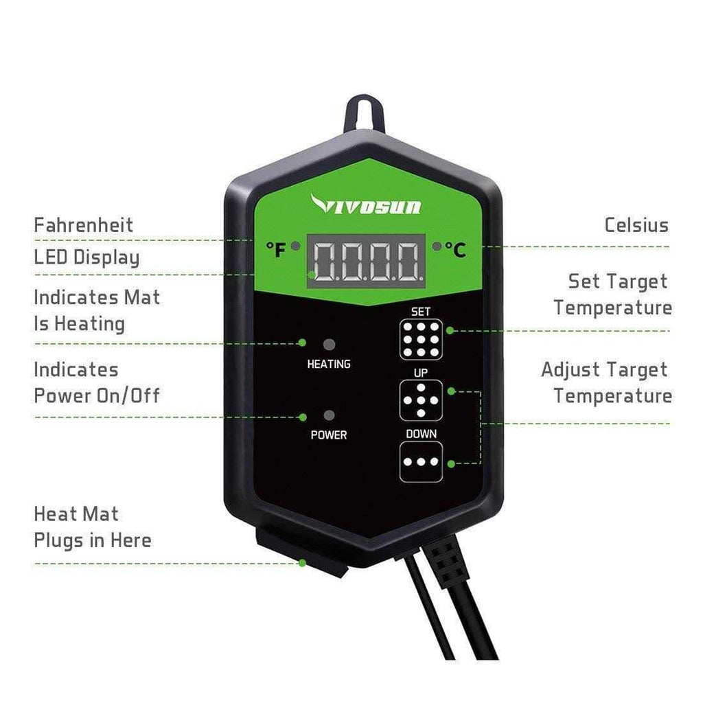 20.75 Seedling Heat Mat and Digital Thermostat Combo Set D79823