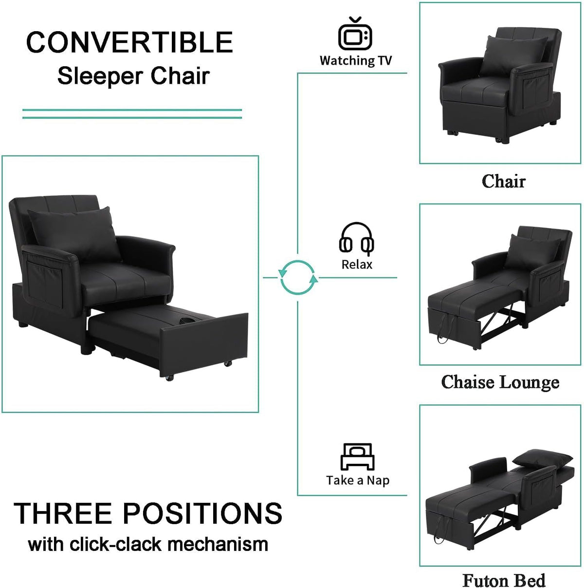 3 in 1 Folding Sofa Bed Chair O88799
