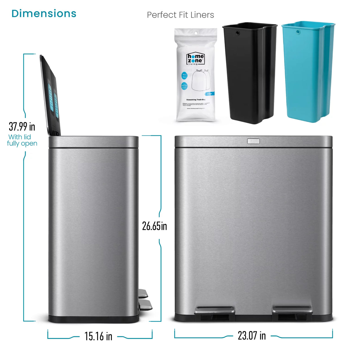 18.5 gal Stainless Steel Kitchen Garbage Can T384681