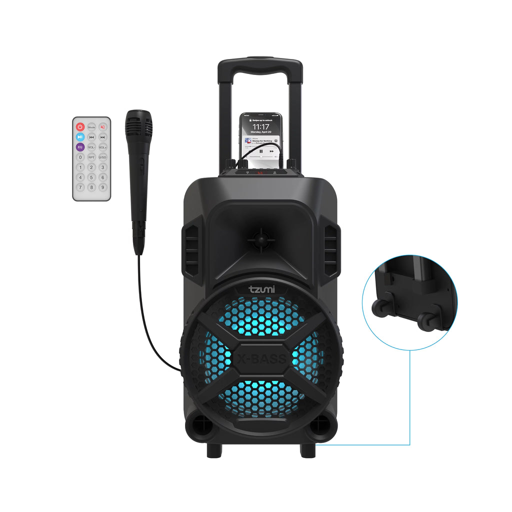 Rechargeable Bluetooth Speaker with 8in. Subwoofer and Microphone F847