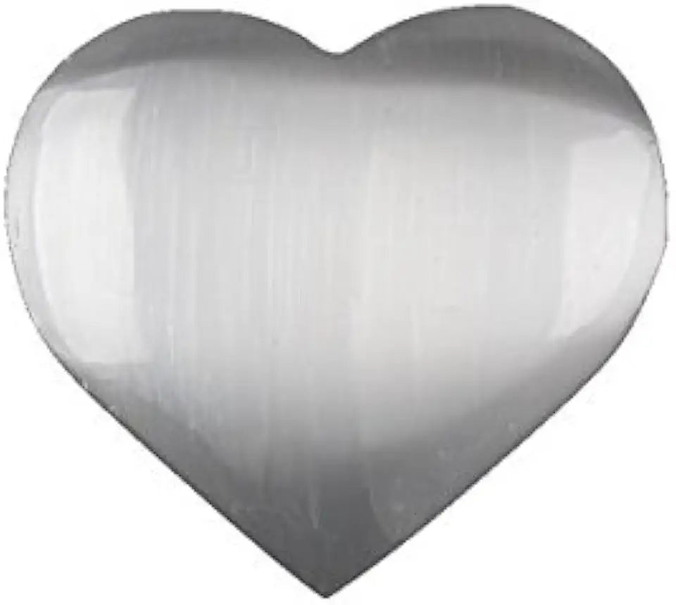 Selenite Crystal Heart Stone W805