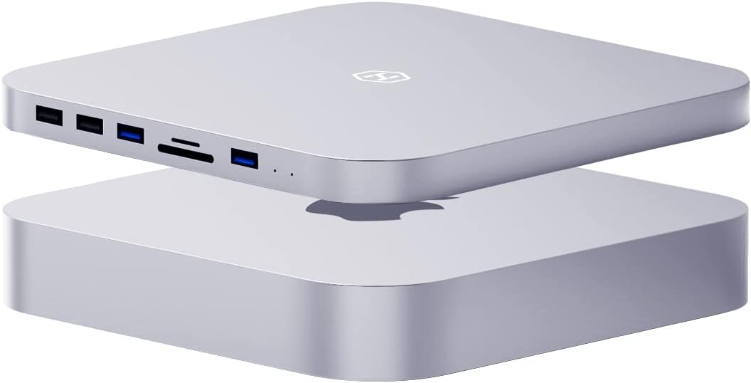 USB-C Hub with Hard Drive Enclosure, SATA, USB 3.0, SD/TF Card Reader, USB 2.0 Ports for Mac Mini Y548