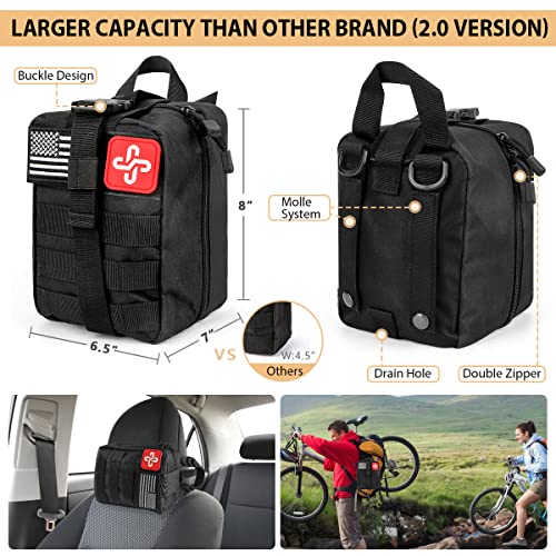 250Pcs Survival First Aid Kit with Molle Bag and Emergency Tent Q102