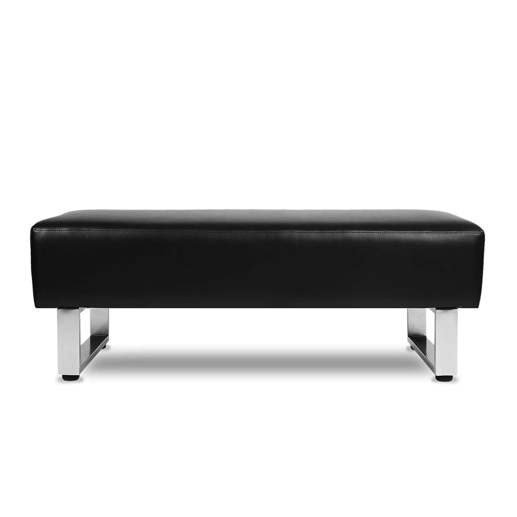 Black Faux Leather Upholstered Dining Bench Z196