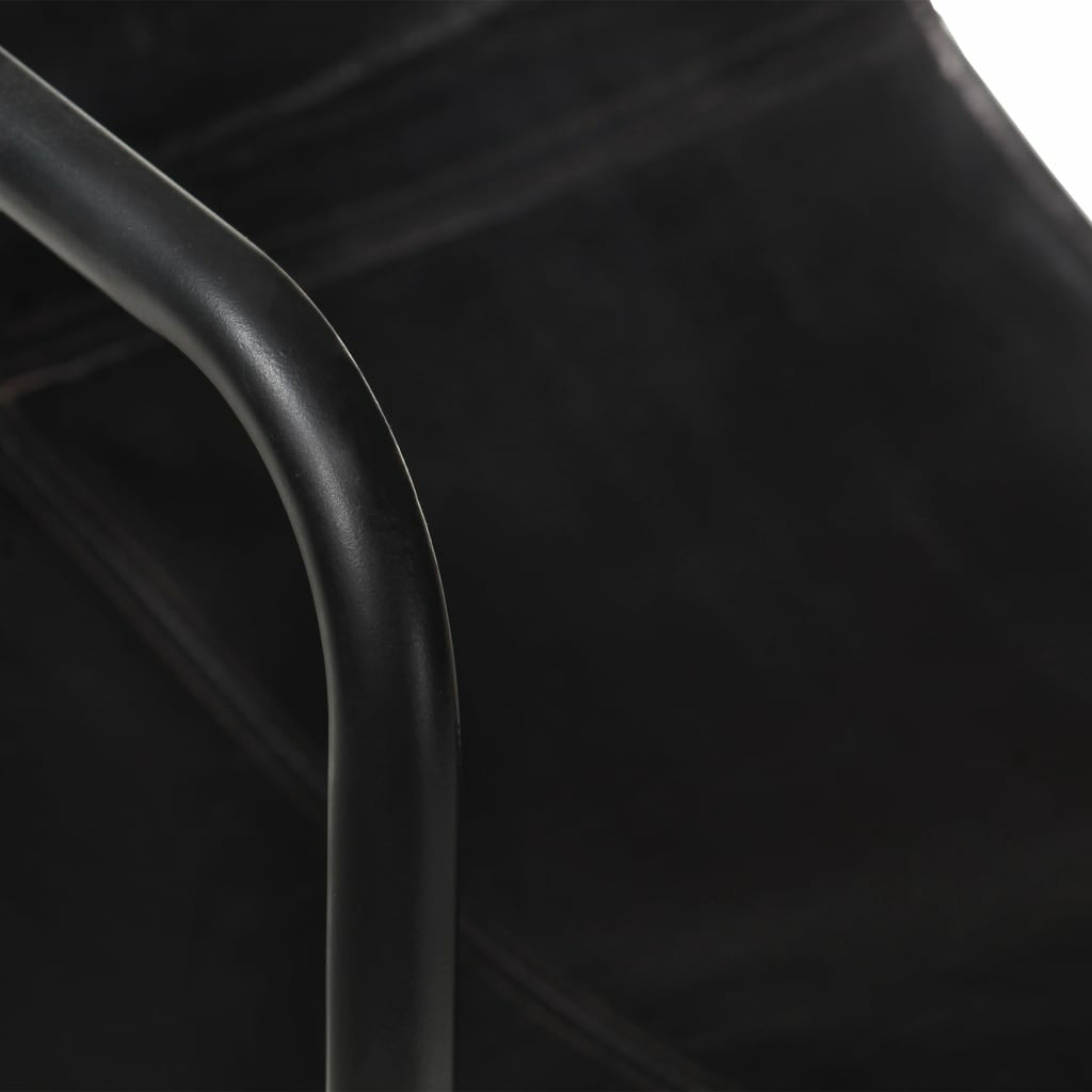 Black Real Leather Armchair T244