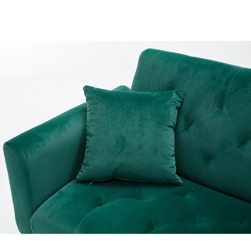 Green Button Tufted Loveseat Sofa D22200