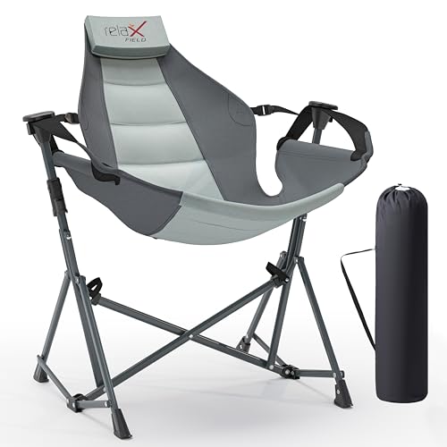 Black Folding Hammock Camping Chair with Cup Holder P5839