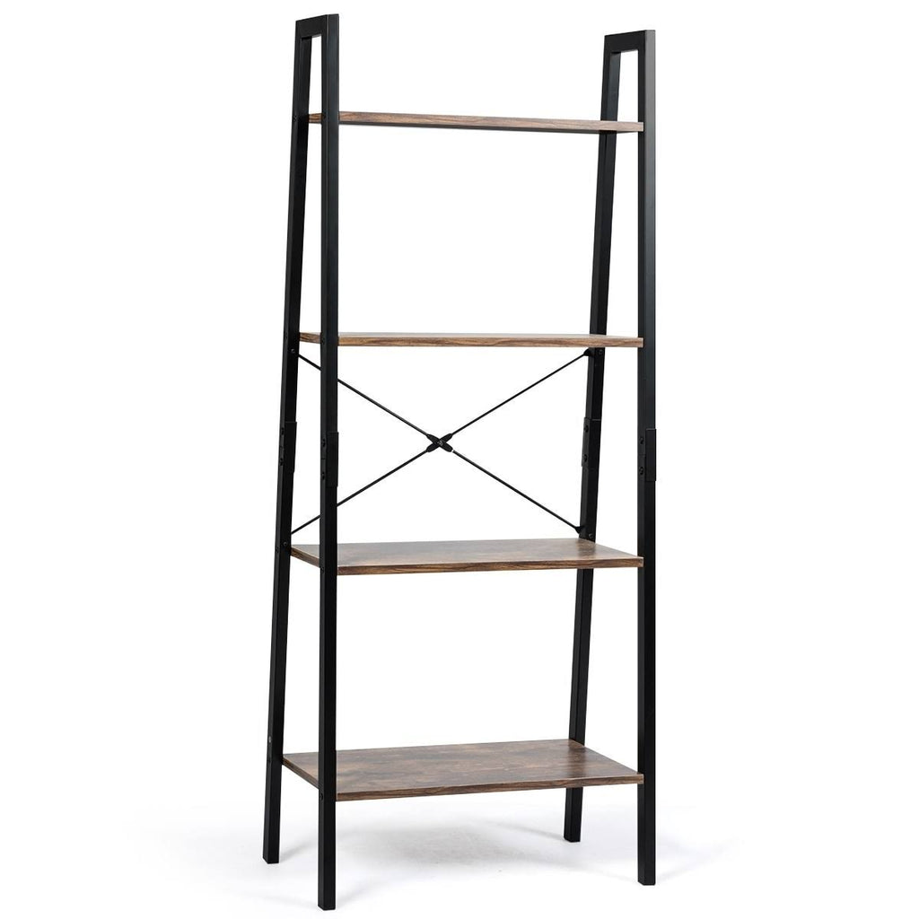 4-Tier Ladder Storage Rack Bookcase W9432