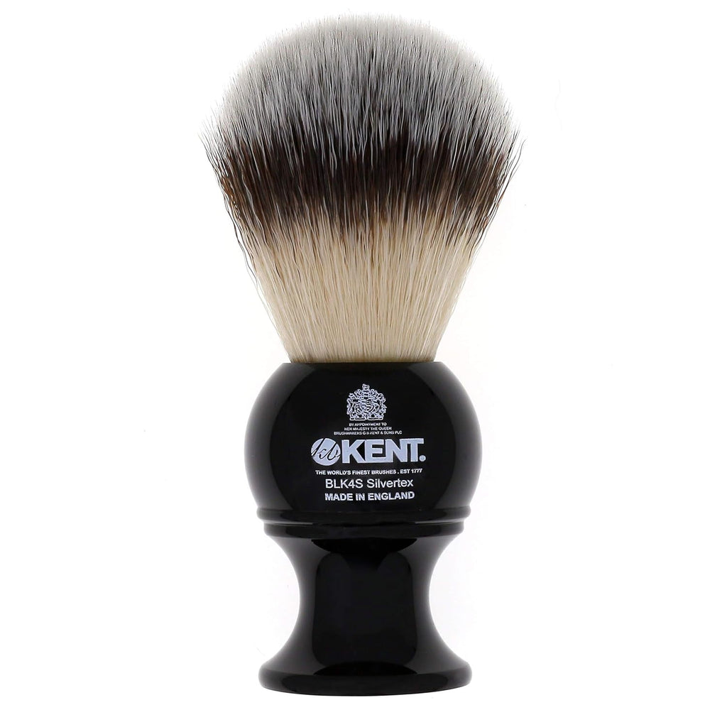 BLK4S Shaving Brush with Silvertext Synthetic Bristles and Black Resin Handle, Pack of 2 R23827