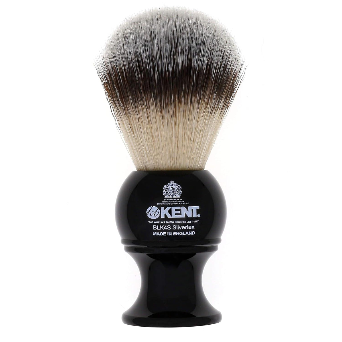 BLK4S Shaving Brush with Silvertext Synthetic Bristles and Black Resin Handle, Pack of 2 R23827
