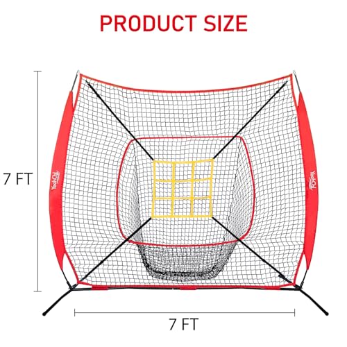 7×7FT Baseball Softball Practice Net with Strike Zone Target T733