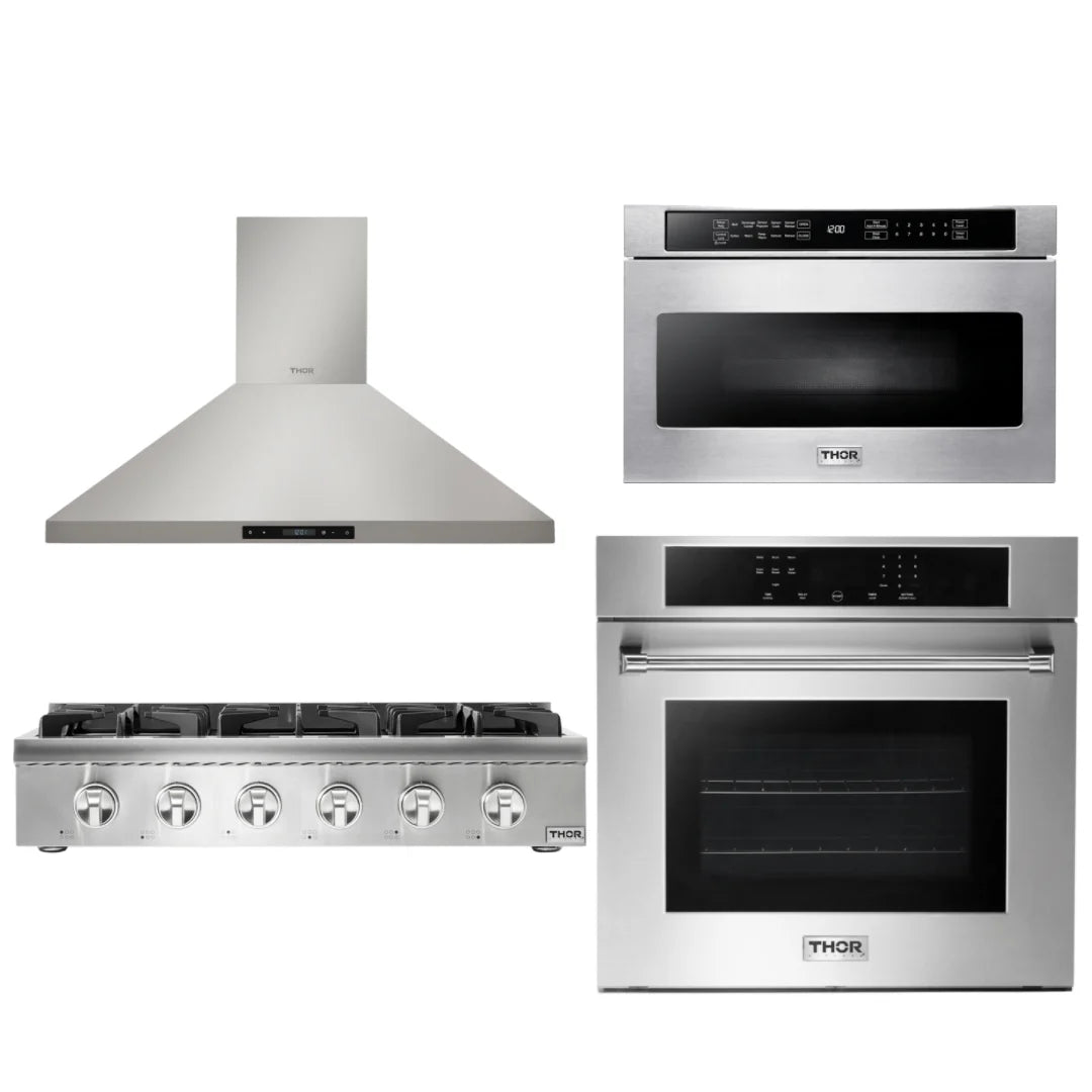 36 Gas Cooktop, Range Hood, Wall Oven, Microwave Q864