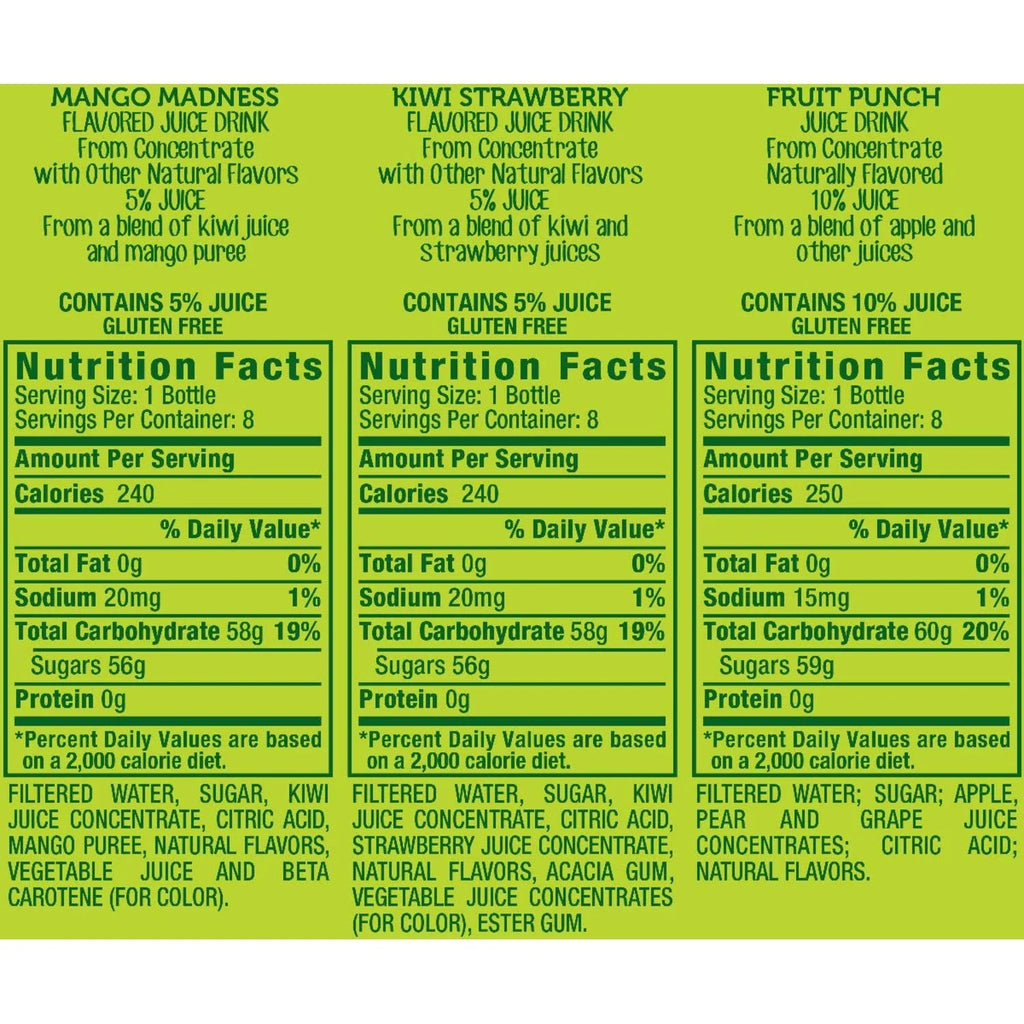 All Natural Juice Drink Variety Pack, 20 Fl Oz Bottles (24 Pack) X31512