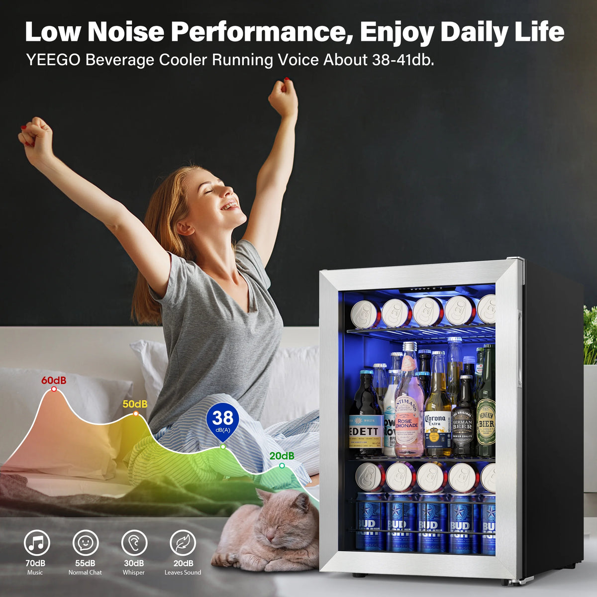 77-80 Can Mini Beverage Cooler with Glass Door H510