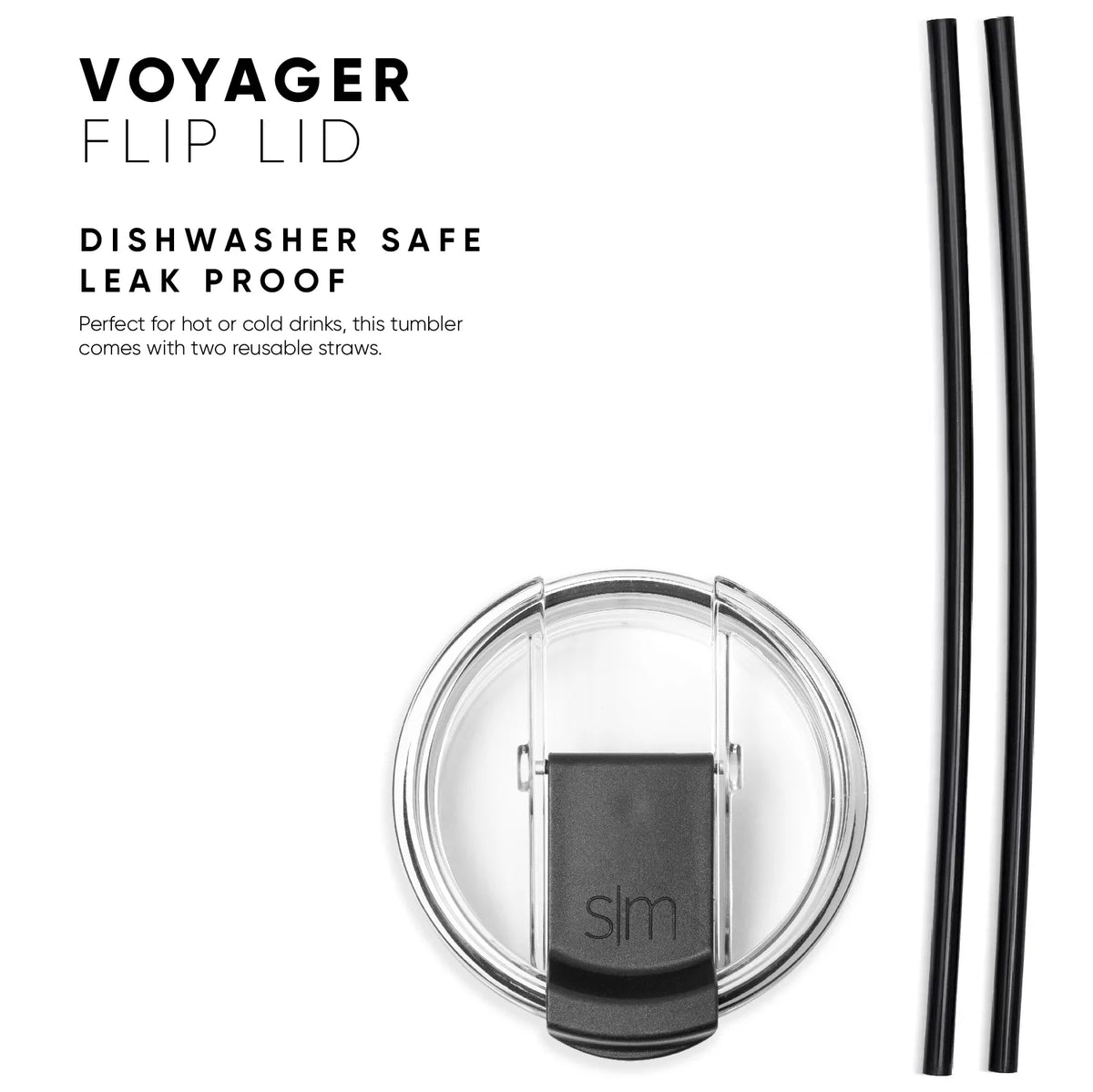 Stainless Steel Vacuum Insulated Tumbler with Flip Lid and Straws 16 fl oz Q358