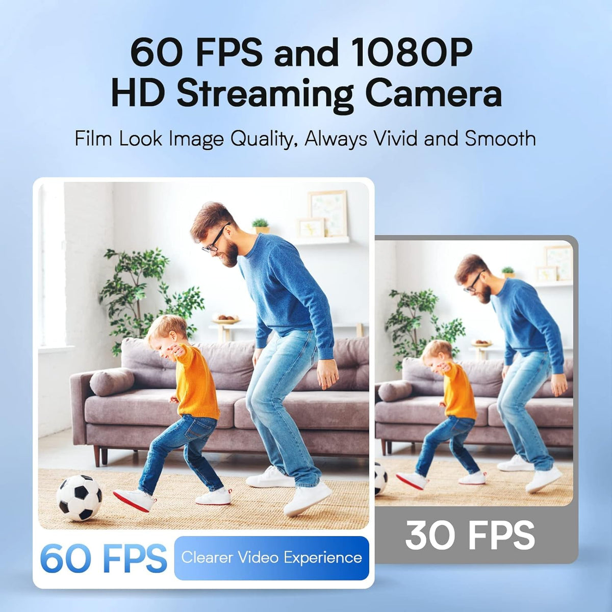 1080P 60FPS Webcam with Privacy Mode, Built-in 2 Noise Reduction Mics, Autofocus USB Camera W356